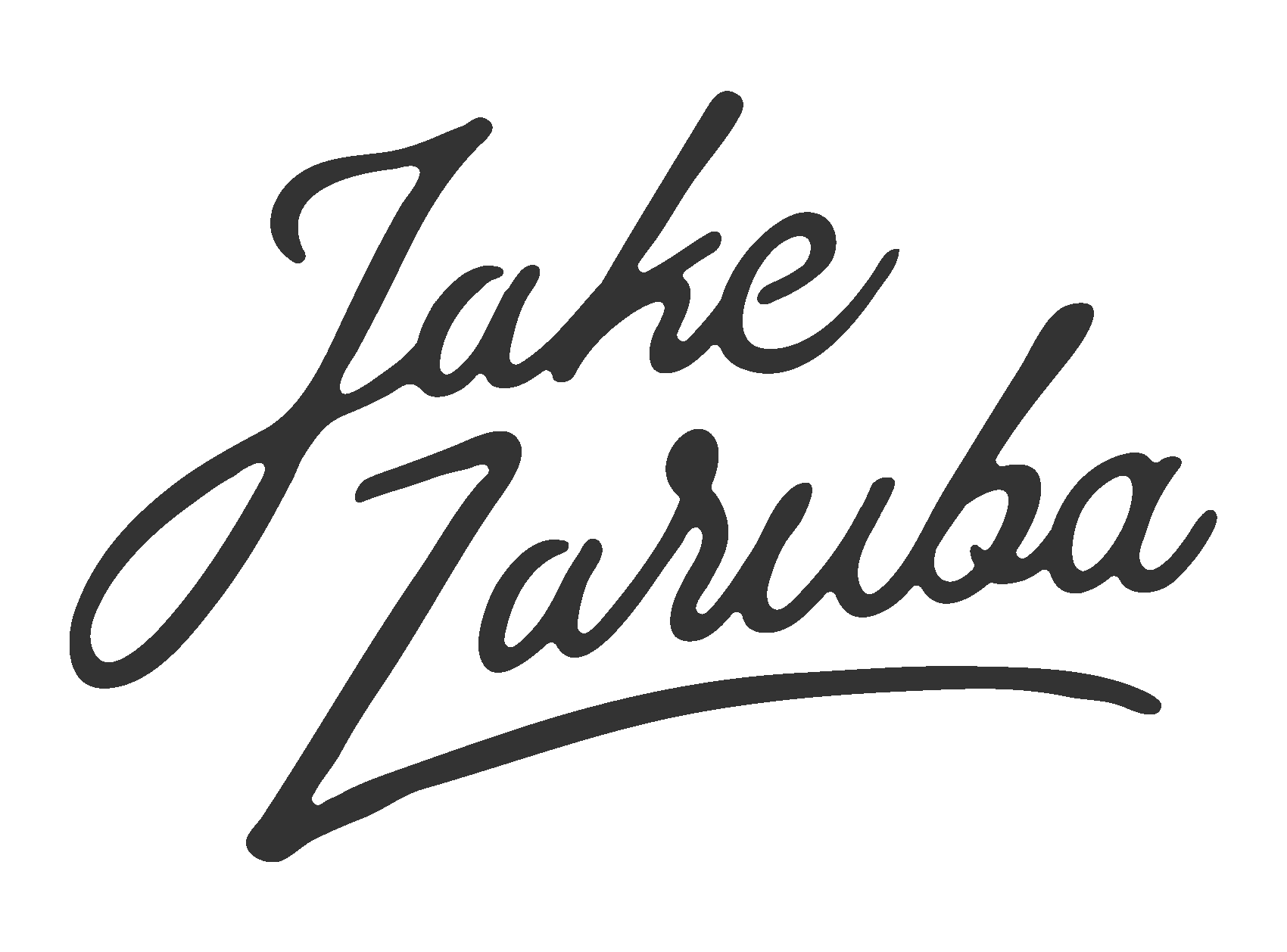 A cursive text logo that reads 'Jake Zaruba.'